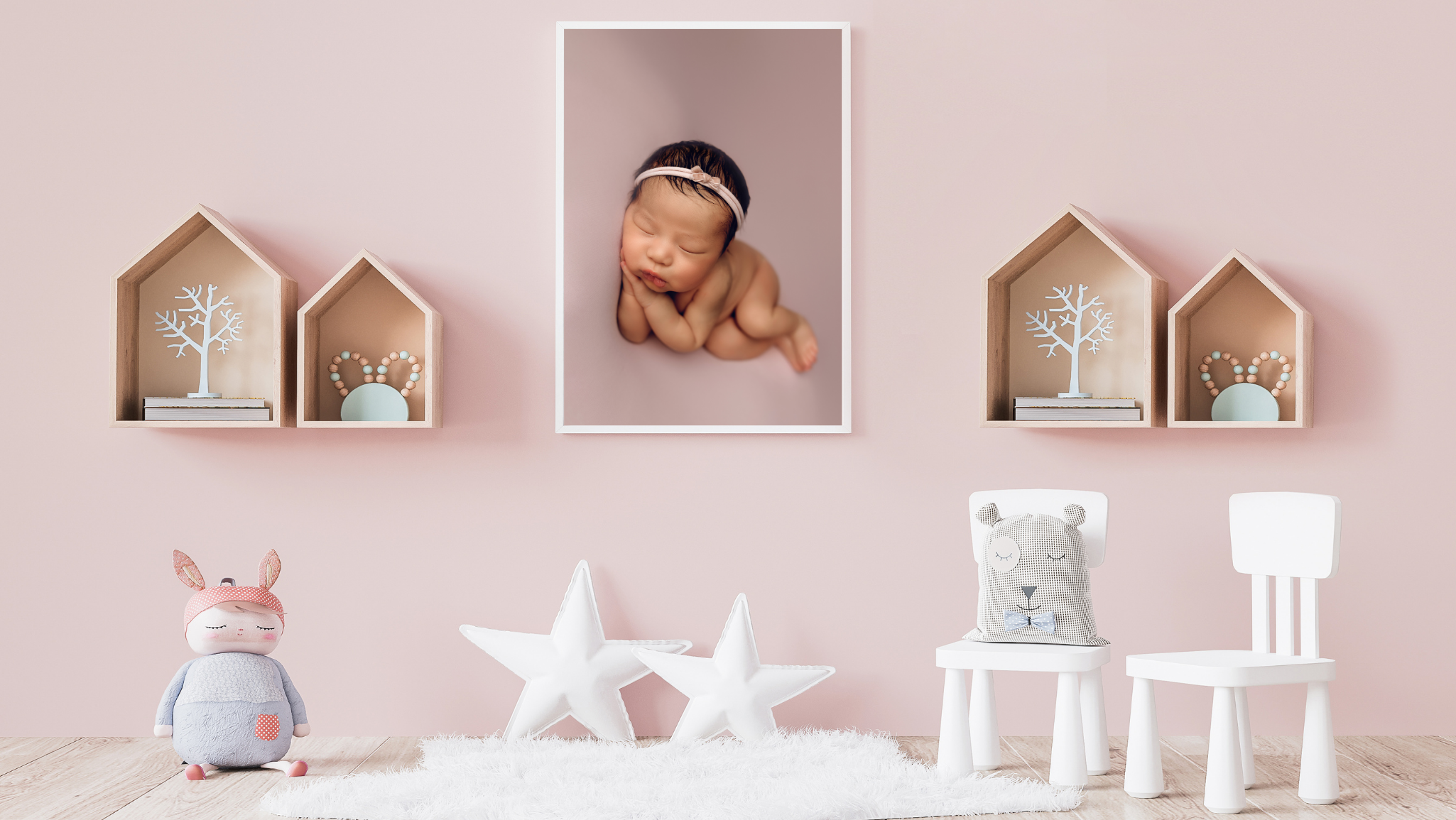 Newborn photography Essex pink nursery design
